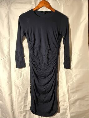 Theory Navy Crewneck Long Sleeve Top